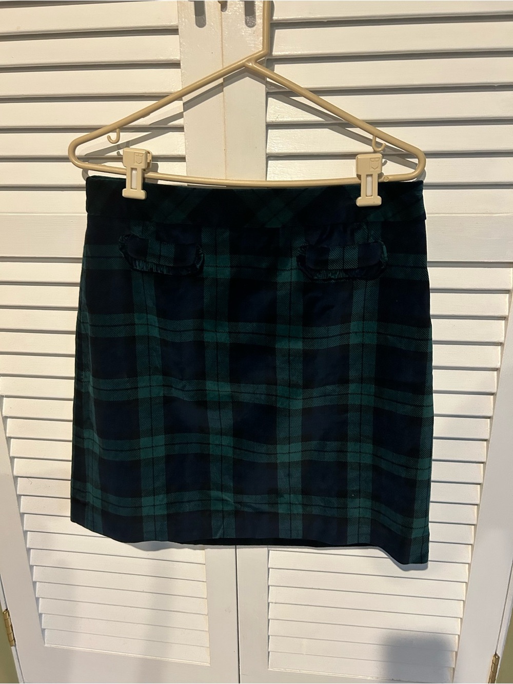 Talbots Navy and Dark Green Plaid Mini Skirt